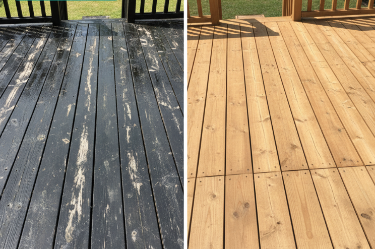 Terrasse bois avant/après